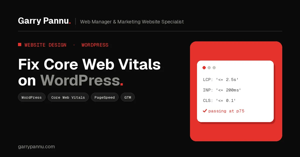 Cover: How to fix Core Web Vitals on a WordPress website